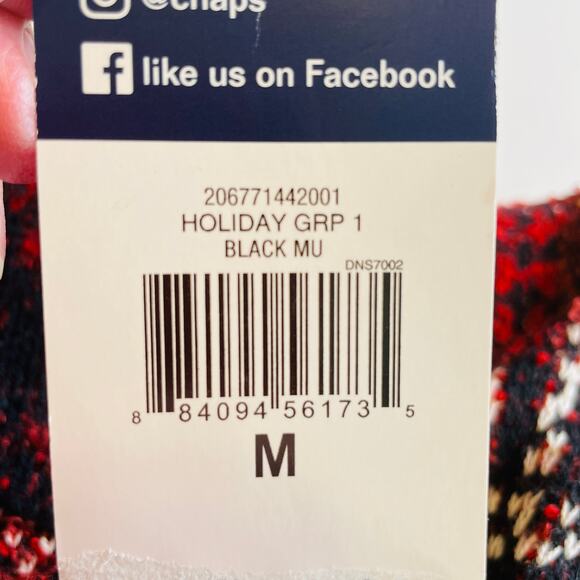 Chaps Red Blue Plaid Knit Asymmetrical Zip Moto Sweater Jacket M NWT - Picture 10 of 14